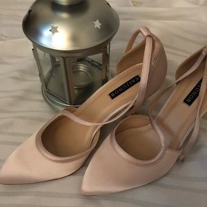 3/$15 Rose gold satin heels